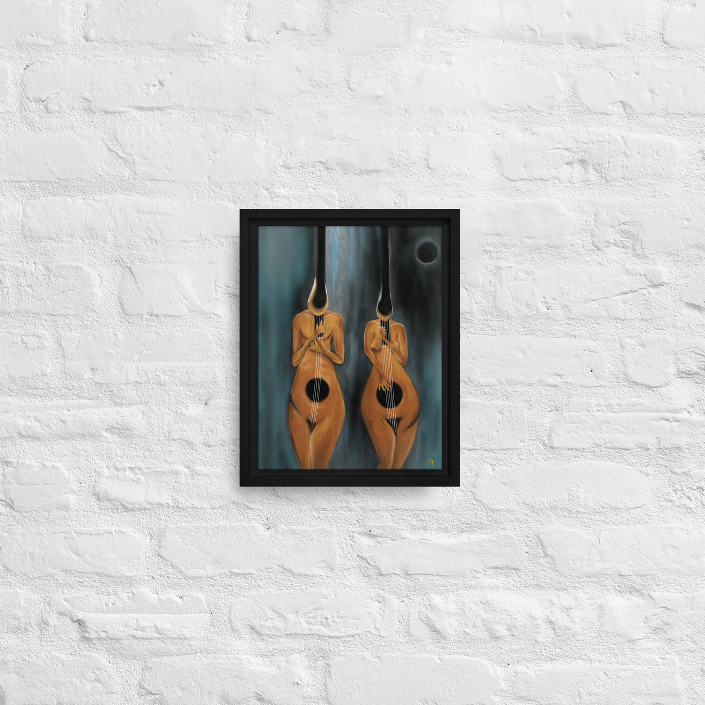 "Couple of Guitars" Framed Canvas