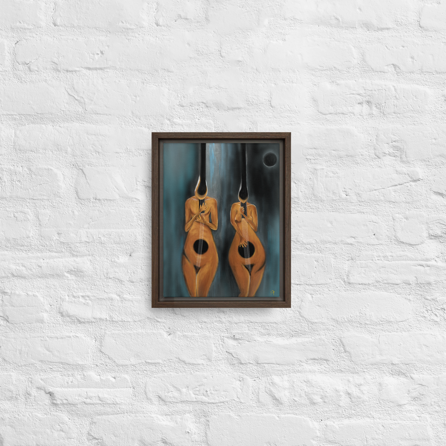 "Couple of Guitars" Framed Canvas