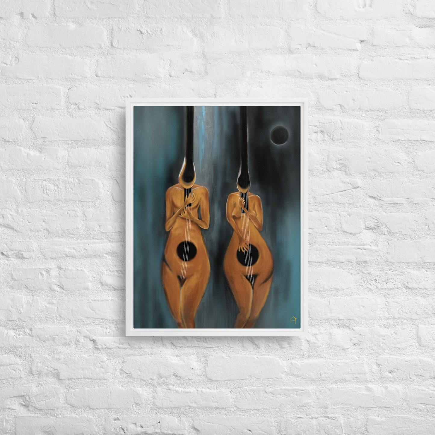 "Couple of Guitars" Framed Canvas