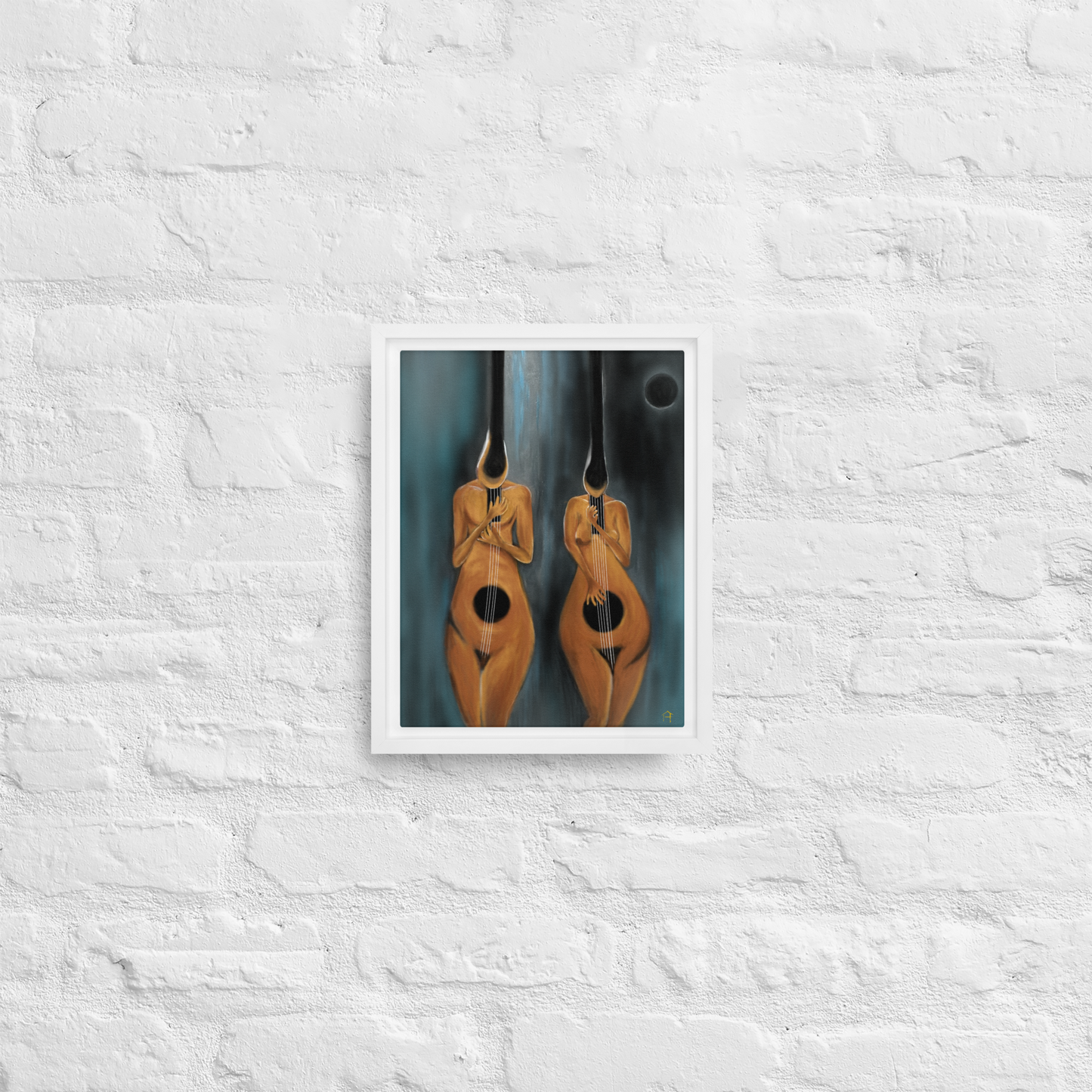 "Couple of Guitars" Framed Canvas